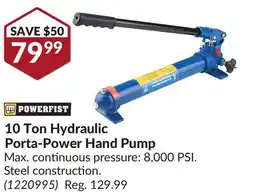 Princess Auto 10 Ton Hydraulic Porta-Power Hand Pump offer