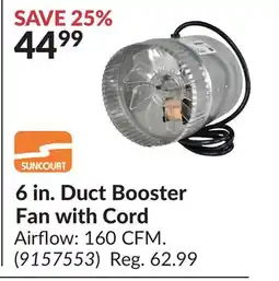 Princess Auto 6 in. Duct Booster Fan with Cord offer