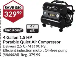 Princess Auto 4 Gallon 1.5 HP Portable Quiet Air Compressor offer