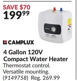Princess Auto 4 Gallon 120V Compact Water Heater offer