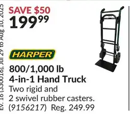 Princess Auto 800/1,000 lb 4-in-1 Hand Truck offer
