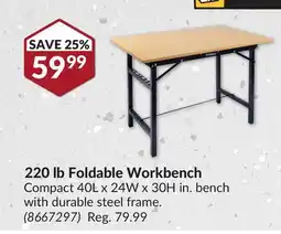 Princess Auto 220 lb Foldable Workbench offer