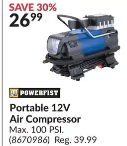 Princess Auto Portable 12V Air Compressor offer