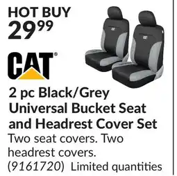 Princess Auto 2 pc Black/ Grey Universal Bucket Seat and Headrest Cover Set offer