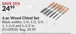 Princess Auto 6 pc Wood Chisel Set offer