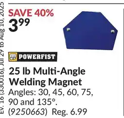 Princess Auto 25 lb Multi-Angle Welding Magnet offer