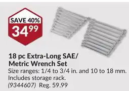 Princess Auto 18 pc Extra-Long SAE/ Metric Wrench Set offer
