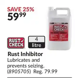 Princess Auto Rust Inhibitor offer