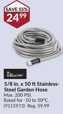 Princess Auto 5/8 in. x 50 ft Stainless- Steel Garden Hose offer