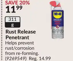 Princess Auto Rust Release Penetrant offer