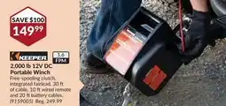 Princess Auto 2,000 lb 12V DC Portable Winch offer