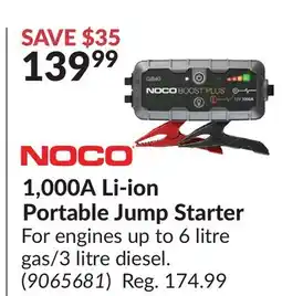 Princess Auto 1,000A Li-ion Portable Jump Starter offer