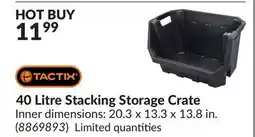 Princess Auto 40 Litre Stacking Storage Crate offer