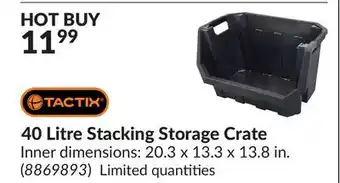 Princess Auto 40 Litre Stacking Storage Crate offer