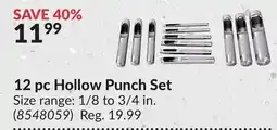 Princess Auto 12 pc Hollow Punch Set offer