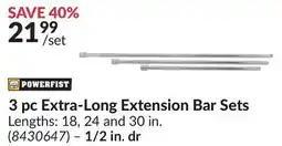 Princess Auto 3 pc Extra-Long Extension Bar Sets offer