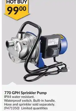Princess Auto 770 GPH Sprinkler Pump offer
