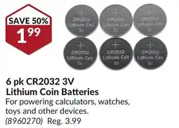 Princess Auto 6 pk CR2032 3V Lithium Coin Batteries offer