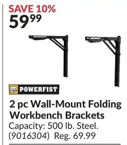 Princess Auto 2 pc Wall-Mount Folding Workbench Brackets offer