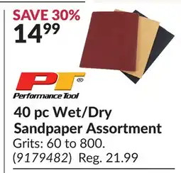 Princess Auto 40 pc Wet/Dry Sandpaper Assortment offer