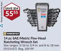 Princess Auto 14 pc SAE/Metric Flex-Head Ratcheting Wrench Set offer