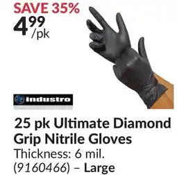 Princess Auto Large 25 pk Ultimate Diamond Grip Nitrile Gloves offer