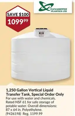 Princess Auto 1,250 Gallon Vertical Liquid Transfer Tank offer