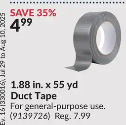 Princess Auto 1.88 in. x 55 yd Duct Tape offer