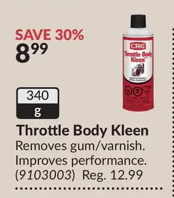 Princess Auto Throttle Body Kleen offer