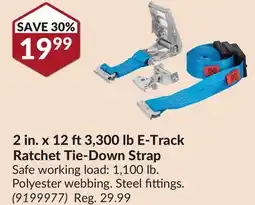 Princess Auto 2 in. x 12 ft3,300 lb E-Track Ratchet Tie-Down Strap offer
