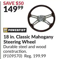 Princess Auto 18 in. Classic Mahogany Steering Wheel offer