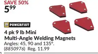 Princess Auto 4 pk 9 lb Mini Multi-Angle Welding Magnets offer