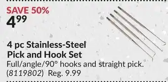 Princess Auto 4 pc Stainless-Steel Pick and Hook Set offer