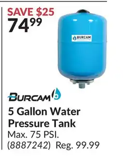 Princess Auto 5 Gallon Water Pressure Tank offer