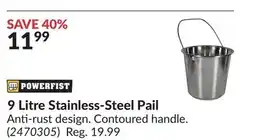Princess Auto 9 Litre Stainless-Steel Pail offer