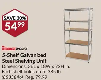 Princess Auto 5-Shelf Galvanized Steel Shelving Unit offer