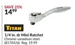 Princess Auto 1/4 in. dr Mini Ratchet offer