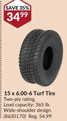 Princess Auto 15 x 6.00-6 Turf Tire offer