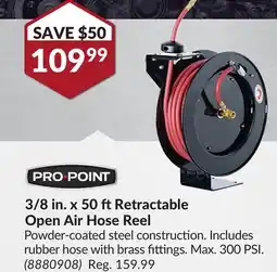 Princess Auto 3/8 in. x 50 ftRetractable Open Air Hose Reel offer