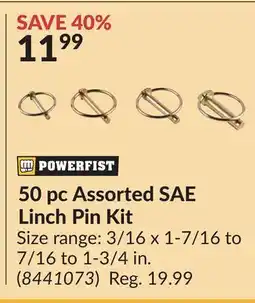 Princess Auto 50 pc Assorted SAE Linch Pin Kit offer
