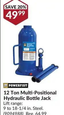 Princess Auto 12 Ton Multi-Positional Hydraulic Bottle Jack offer