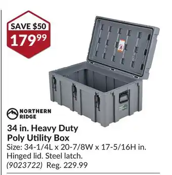 Princess Auto 34 in. Heavy Duty Poly Utility Box offer