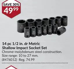 Princess Auto 14 pc 1/2 in. dr Metric Shallow Impact Socket Set offer
