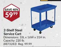 Princess Auto 2-Shelf Steel Service Cart offer