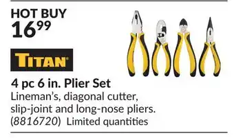 Princess Auto 4 pc 6 in. Plier Set offer