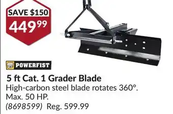 Princess Auto 5 ftCat. 1 Grader Blade offer
