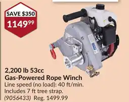 Princess Auto 2,200 lb 53cc Gas-Powered Rope Winch offer