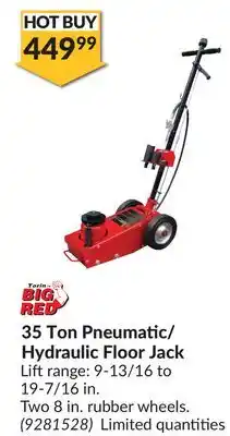 Princess Auto 35 Ton Pneumatic/ Hydraulic Floor Jack offer