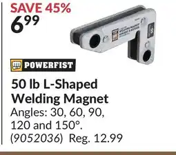 Princess Auto 50 lb L-Shaped Welding Magnet offer