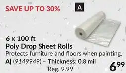 Princess Auto Thickness: 0.8 mil 6 x 100 Poly Drop Sheet Rolls offer